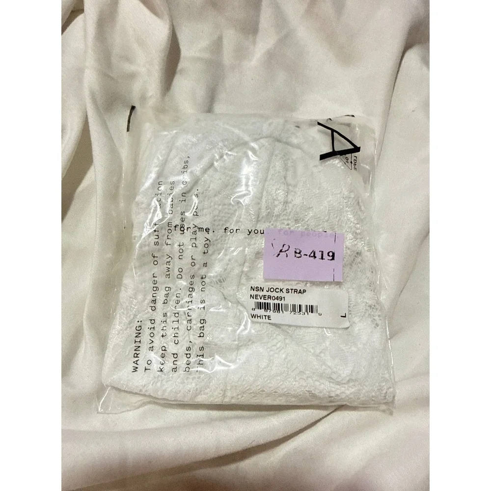 Cosabella Honeymoon White Lace Jock Strap‎ Luxury Collection size L New